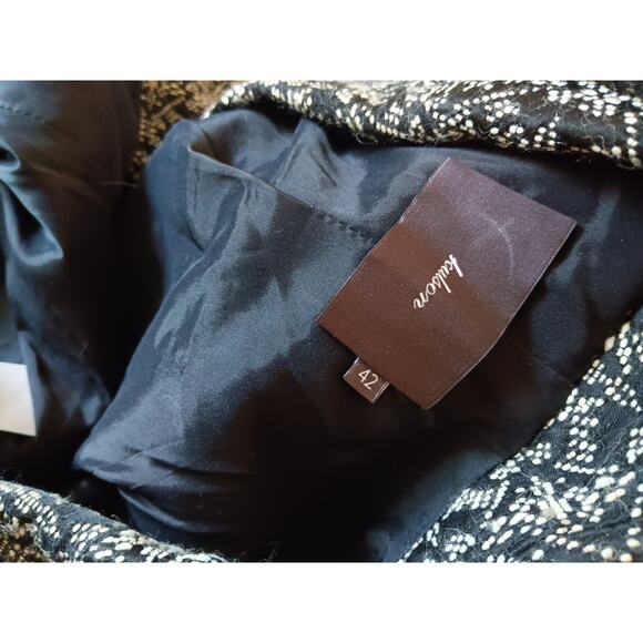 Kulson Blazer Women's Black & White Print,  Size 42 Cotton Blend Italy  US 6  *I - Picture 5 of 7